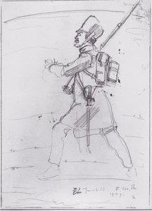 Fusilier marchant vers la gauche